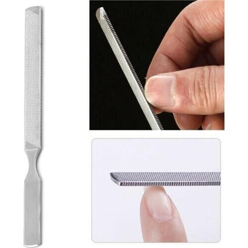 Stainless Steel Sliver Metal Nail Art File Double Sided Pedicure Manicure Tool