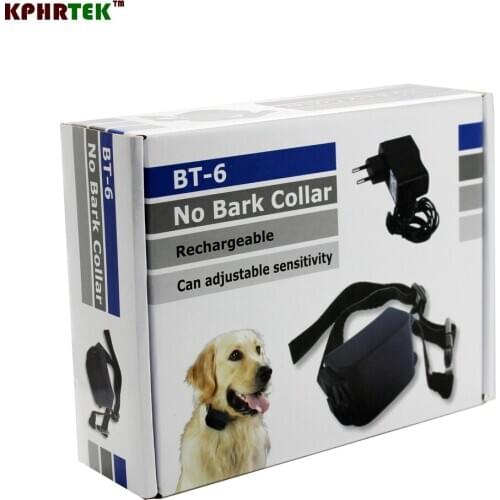 Rechargeable Shock +Vibra Bark Terminator bark stop collar Adjustable sensitivity Dog Training Collar 80pcs/lot