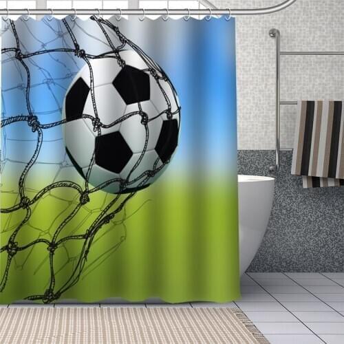 Custom Soccer Ball football Shower Curtains DIY Bathroom Curtain Fabric Washable Polyester for Bathtub Art Decor douchegordijn