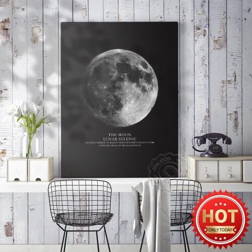 Expedition Moon Prints Poster, Space Universe Galaxy Print Art, Kids Room Wall Decor, Moon Wall Picture, Star Planet Poster