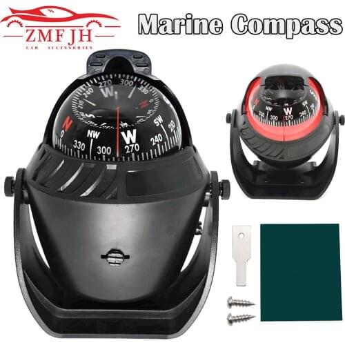 Waterproof IP 67 Sea Pivoting Marine Compass with LED Light Electronic Boat Compass for Marine Vehicle Car Positioning Compass