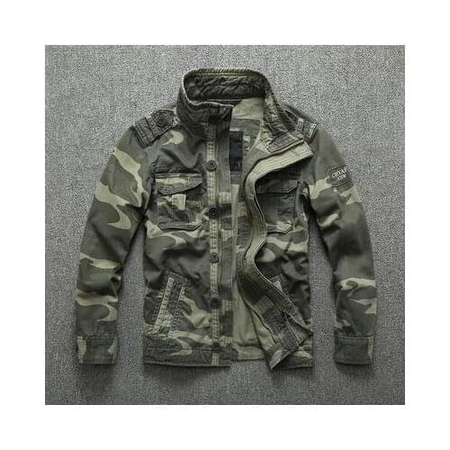 Casual Wear Mens Oversized Camo Jacket Sportswear Thick Denim Jacket Men Overall Green Military Winter Camouflage Coat Male XXL