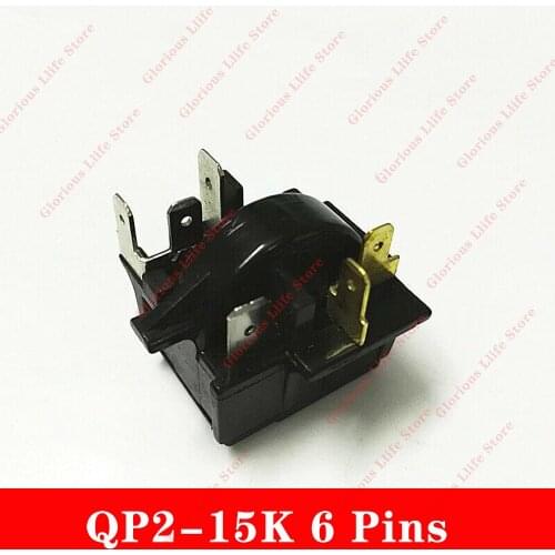 1pcs new for Refrigerator fittings Refrigerator freezer PTC starter thermal protector relay 6 Plug Pins QP2-15K