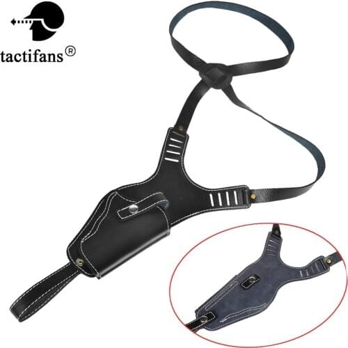 Cowhide Genuine Leather Tactical Holster Military Shoulder Underarm Armpit Hidden Concealed Pistol Gun RH Vertical Black Brown