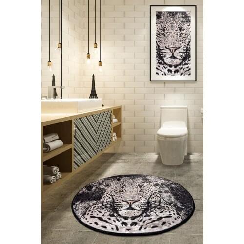 Tıger Digital Diameter 100 cm Bath Mat Carpet Size 100x100 Anti Bacterial Fluff Does Not Slip-Resistant Outsole