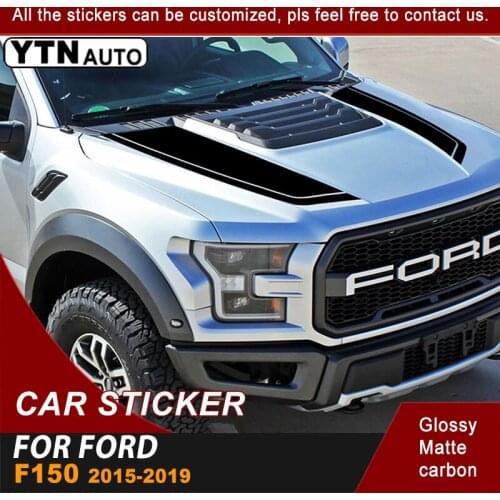 PVC Car Sticker Hood Scoop Stripe Racing Graphic Vinyl Bonnet Car Decal Accessories For Ford F150 2015 2016 2017 2018 2019
