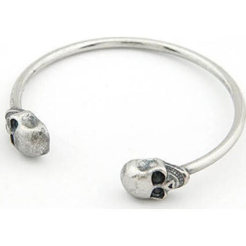 Jewelry Alloy Metal Skeleton Skull Bangle Bracelet Gothic Rock Cool Cuff Man Skull charms Bracelet Chain Bracelets
