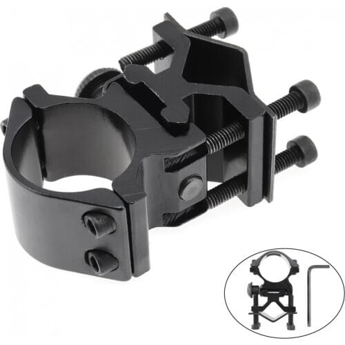 25mm Ring and 20mm Rail Mounted-flashlight Adjustable Bracket LED Head Light Torch Clamp Clip Holder Cycling Grip for Outdoor