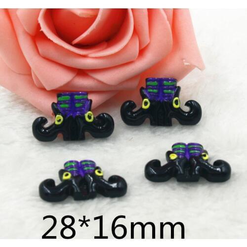 30pcs/lot flat back resin boots for Halloween resin DIY resin cabochons accessories 28*16MM