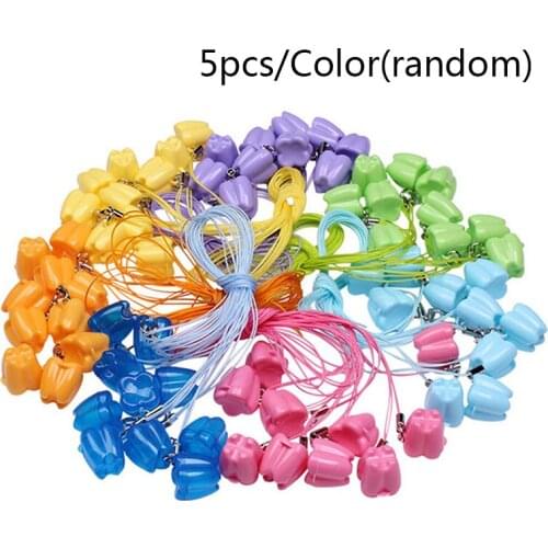 5pcs/set Baby Milk Teeth Storage Box Plastic False Teeth Organizer Case Mini Baby Deciduous Tooth Container