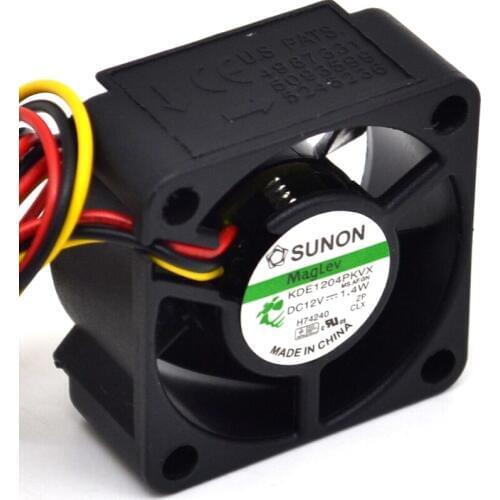 5pcs/lot new and original 40*40*20mm 3-wire 4020 40mm silent cooling fan 1.4W KDE1204PKVX