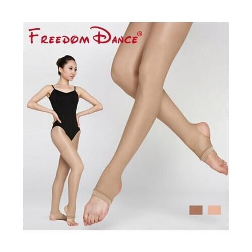 40D Shiny Glossy Sheer To Waist Stirrup Tights Shimmery Tights Pantyhose Ballroom Latin Dance Salsa Dress for Women Bodysuit