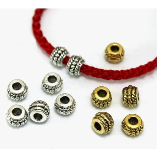 30Pcs 8mm Antique Silver/Gold Loose Spacer Bead Craft Supplies Retro Alloy Beads For DIY Bracelet Necklace Jewelry Findings