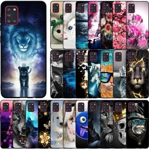 For Samsung Galaxy A31 Case For Samsung A31 A 31 SM-A315F Phone Cover Silicon Soft TPU Coque Capa Bumper 6.4" Cat Cute Case