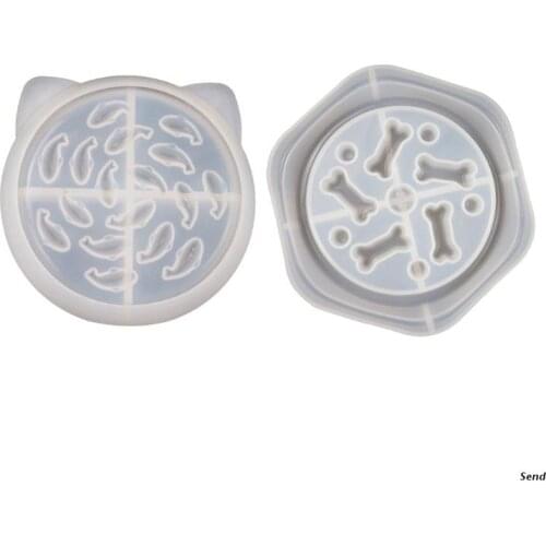 Cat Dog Bowl Epoxy Resin Mold Puppy Slow Feeder Silicone Mould DIY Crafts Pet Puzzle Food Dish Casting Tool