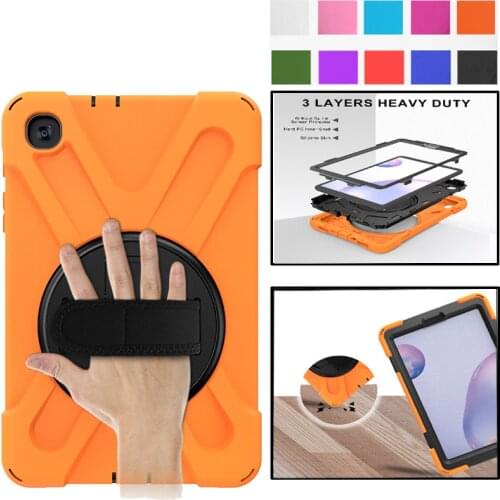 For Samsung Tab A7 SM-T500 SM-T505 T500 10.4" Case 360 Rotate Stand Hand Strap Cover Tab A7 10.4 2020 Kids Safe Protective Case
