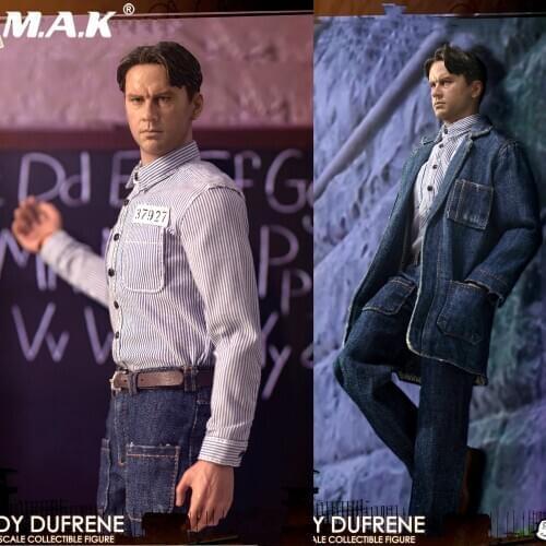 1/6 Scale Andy Shawshanks Denim Clothing Suit Full Set Action Figure Model Movie Character With The Same Costume 12 Inch Doll