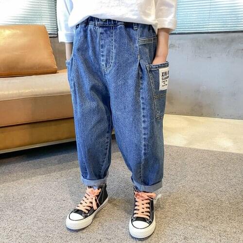 Loose Baby Spring Autumn Jeans Pants For Boys Children Kids Trousers Clothing Teenagers Gift Home Outdoor High Quality