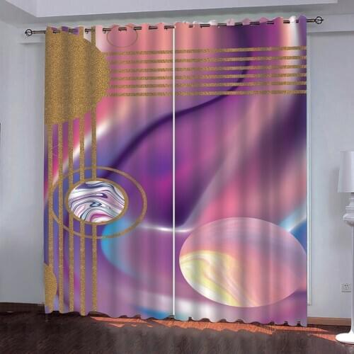 Purple 3d curtains Customized 3d curtains new window balcony thickened windshield blackout curtains