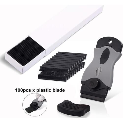 FOSHIO Car Wash Cleaning Tool Razor Scraper 100pcs Blade Vinyl Wrap Ceramic Glass Oven Window Tint Clean Shovel Sticker Remover