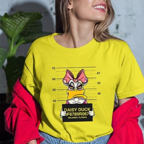 Women T-Shirt Graphic Daisy Duck Sweet Cute Fashion Spring Summer Aesthetic Print Female Clothes Disney Top Tees Tshirt 6 Colors