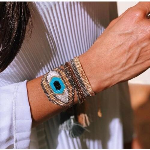 BLUESTAR 2021 Turkish Eye Bracelet For Women Fashion Bracelets Handmade Crystal Bead Armband