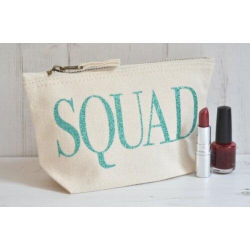 Customized Bride Squad wedding bridesmaid Make Up makeup comestic Canvas Bags Bridal Party Bags toiletry zipper pouches gifts