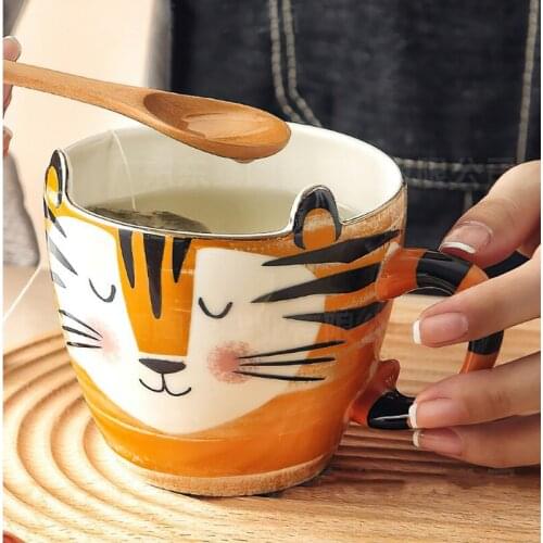 Ceramic Mug 400ML White Phnom Handle Drink Cartoon Animal Coffee Large Cup Tea Milk Juice Gift Home Kitchen Supplies Drink ware