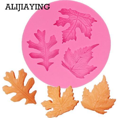 M0764 1Pcs DIY Maple Leaf Silicone Cupcake Baking Mold Christmas Fondant Cake Decorating Tools Candy Chocolate Clay Molds