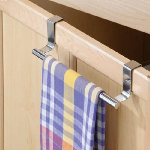 Stainless Steel Bathroom Towel Racks Over Door Towel Rack Bar Hanging Holder Bathroom Kitchen Cabinet Shelf Rack