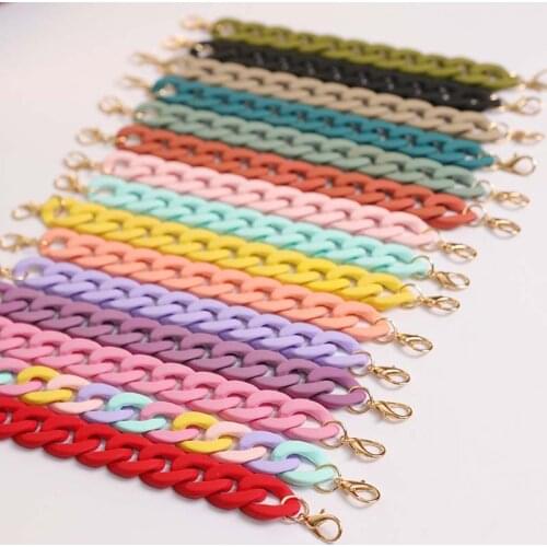 New Candy Color Korean Plastic Chain For Phone DIY Jewelry Mobile Phone Anti-Fall Chain Lobster Clasp Hanging Chain Accessories