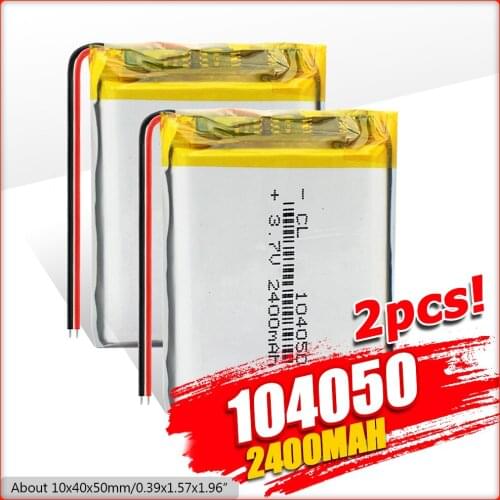 2400mAh 104050 Rechargeable Li-polymer Battery Replacement Battery Rechargeable DIY Battery For MP3 MP4 DVD MID PDA Speaker