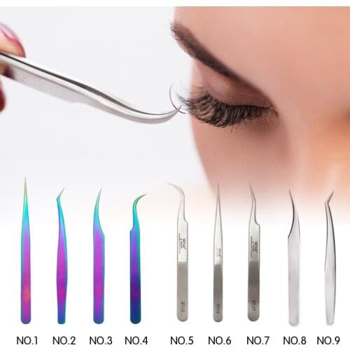Stainless Steel Eyebrow Tweezer False Eyelash Extension Tools Auxiliary Repair Hyperfine High Precision Anti Acid Tweezers