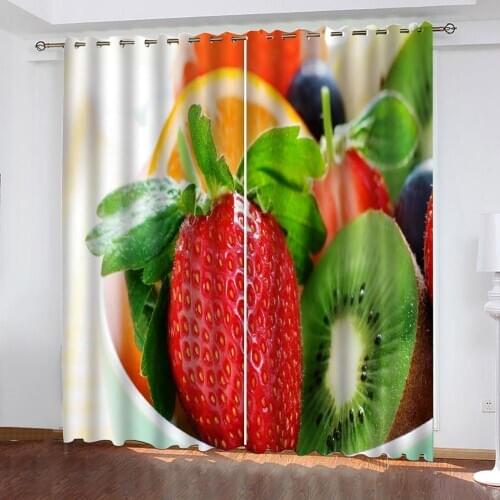 Custom fruit curtains window balcony thickened windshield blackout curtains decoration Blockout