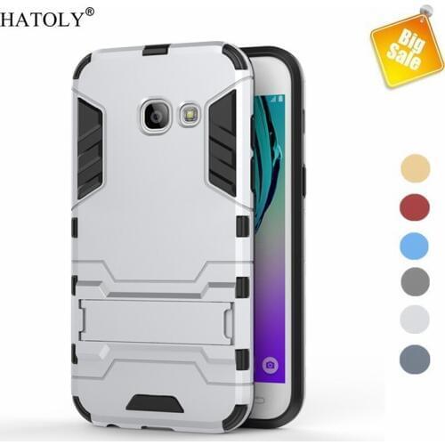 For Cover Samsung Galaxy A3 2017 Case Shockproof Armor Cover Silicon Anti-Knock Stand Phone Bumper Case For Samsung A3 2017 A320