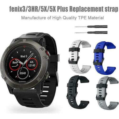 26mm Band For Garmin Fenix 3 Silicone Replacement Wristband Strap Belt Watch Band For Garmin Fenix 3/3HR/5X/5x Plus 26mm