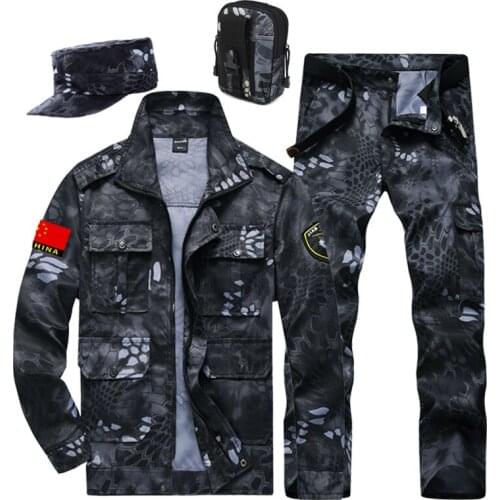 Military enthusiasts of hunting camouflage fatigues military tactics of uniformed men air soft spring air gun equipment