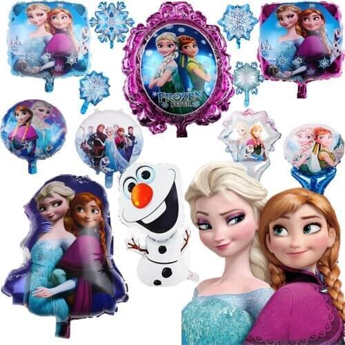Frozen Princess Elsa Anna Princess Aluminium Foil Balloons Children Birthday Party Decoration Double-sided Balloon Weeding Decor