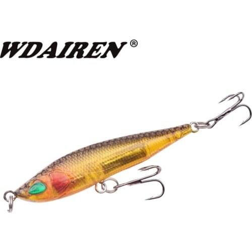 1PCS VIB Pencil Fishing Lure 7cm 10g Sinking Winter Peche Accessories Hard Bait Treble Hooks Artificial Bait for Pike Carp Fish