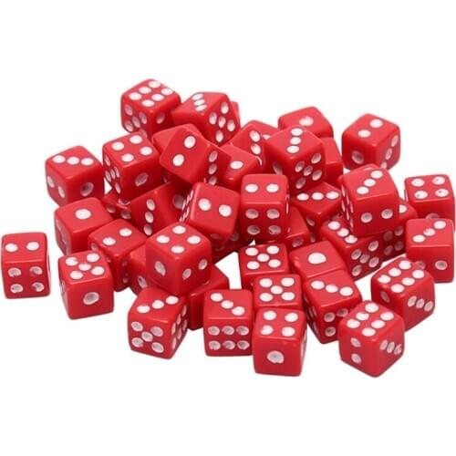 100pcs 8mm Acrylic Dice White/Red/Black Gaming Dice Standard Six Sided Decider Birthday Parties Board Game Dice