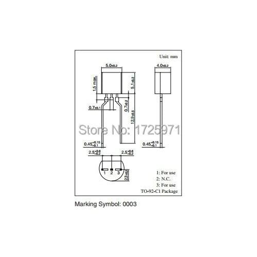 100PCS/LOT UNH0003 0003 TO92 Transistor For overcurrent protection