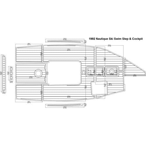 1992 Nautique Ski Swim Step & Cockpit Pad Boat EVA Teak Decking 1/4" 6mm