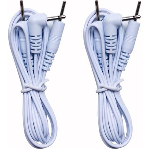 2Pcs 1.5m Plug 2.5mm 2-way Electrode Connector Wires Lines fit for Therapy Massager Nerve Muscle Stimulator EMS/Tens Acupuncture