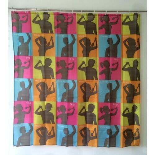 2016 New Arrival Colorful Shadows of People Man and Woman Creative Portrait Polyester Fabric Shower Curtains Hot Sale