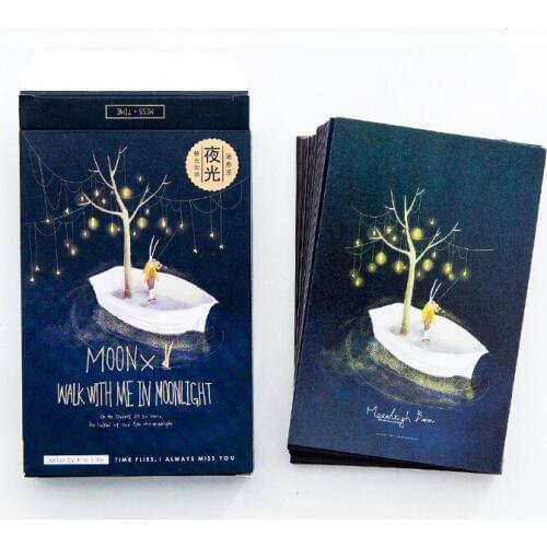 30 Sheets/Set Moonlight Baron Luminous Postcard Greeting Card Message Card Birthday Gift Card