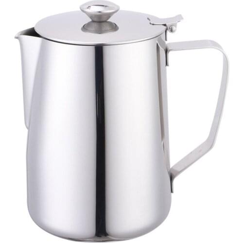 600ml Stainless Steel Latte Art Cup with Lid Milk Foam Cup Coffee Set