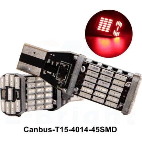 Auto Additional Lamp Canbus Reverse Lights Car Daytime Running Xenon Signal Light Bulb 2PCS T15 921 W16W 45 SMD 4014 LED