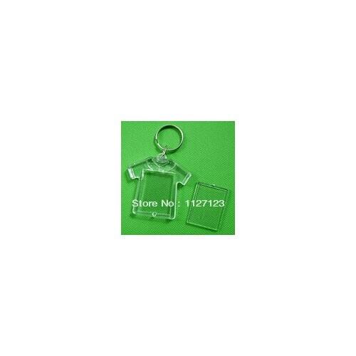 Free shipping!!!!100pcs 5.5*5.6cm Blank key Chain wholesale/ Clothes form 2.8*3.7cm inside diameter Photo frame key chain