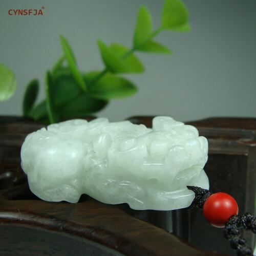 CYNSFJA Real Certified Natural Grade A Burmese Jadeite Fine Jewelry Amulet Pixiu Jade Pendant Carved High Quality Best Gifts