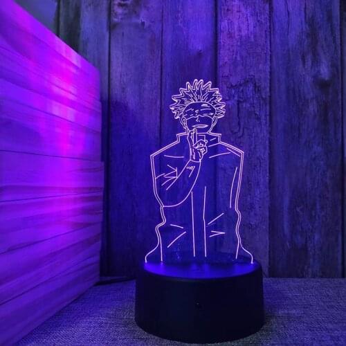 Illusion Anime 3D LED Night Light Jujutsu Inumaki Toge For Kids Bedroom Decor Table Lamp Jujutsu Kaisen Prize Child Gift Lamp